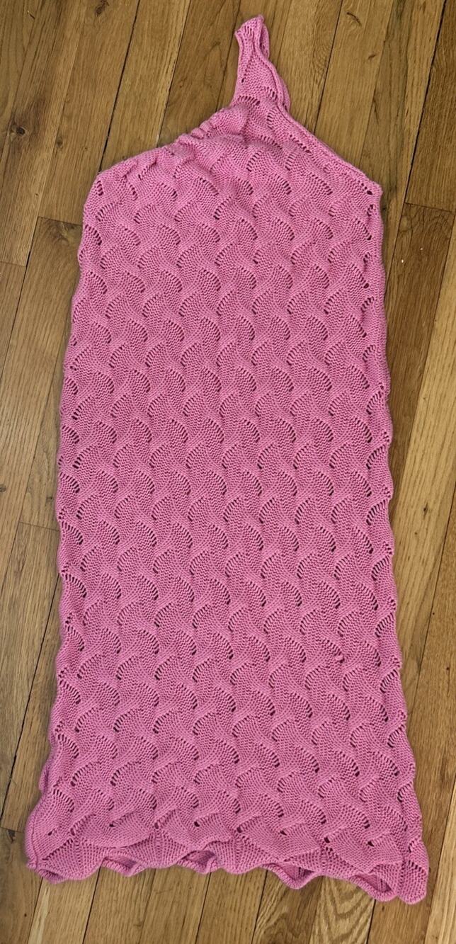 Women’s TACH Clothing Pink One Shoulder Knit Mini Dress Size L *A5